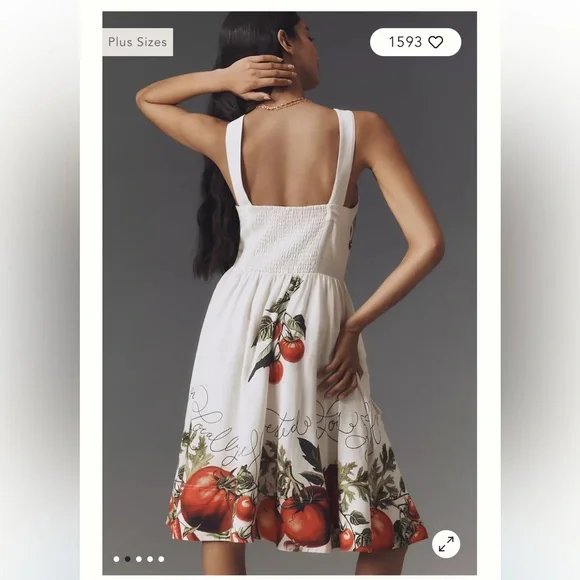 Anthropologie Maeve Button-Front Fit & Flare Tomato Midi Dress